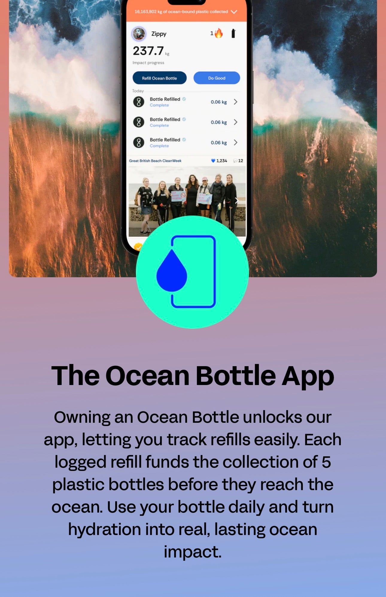 Ocean Bottle collab Gather&Flo